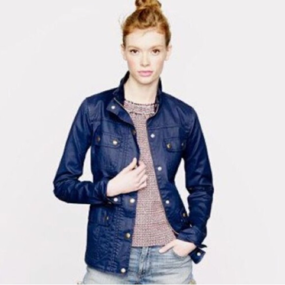 J.CREW WOMENS “DOWNTOWN” RESIN - COATED WATERPROOF FIELD JACKET | SPRING 2013 - Picture 1 of 7